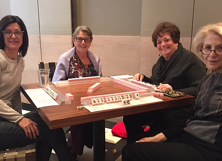 Students of Linda Feinstein at the Manhattan Mah Jongg Club